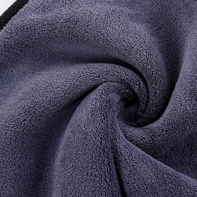 Large Microfiber Drying Towel for Car, Great Thick Soft Plush Towels, 36 x 24inches 800GSM Thickness, Quality, Washable, Absorbency No Scratch Lint Free Drying Towel (36 x 24inches,Grey-Blue,1pack)