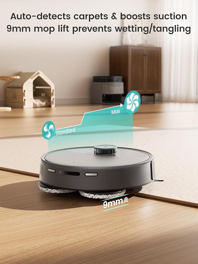 Lefant M3 Max Robot Vacuum, Robot Vacuum and Mop, 20000Pa Suction, Anti-Tangle Brushes, Dual Spinning Mop, Auto Mop Washing, Drying, Self-Emptying, Self-Refilling, for Pet Hair Dust, App Voice Control
