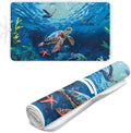 Ironing Mat Portable Iron Pad Magnetic Cover and Padding for Top of Washer, Dryer, Tabletop, Countertop,Travel Small Size Ocean Sea Turtle Ironing Pads 32 x 16 Inch