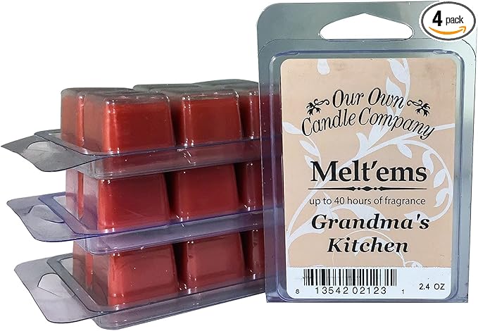 Our Own Candle Company Premium Wax Melt, Grandma's Kitchen, 6 Cubes, 2.4 oz (4 Pack)