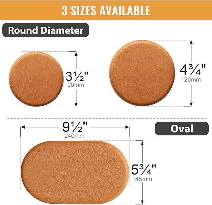 Felt Furniture Sliders for Hardwood Floors, PISAO 32 PCS 3 ½” Heavy Duty Furniture Movers - Unique Non-Scratch Design, Thick Felt Pads for Hard Surfaces, Move Large Furniture Easily