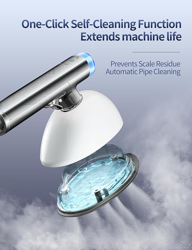 Sundu 1500W Professional Garment Steamer, 2-in-1 Vertical & Handheld for Wrinkles, 6 Steam Modes, 30-Second Heat Up, 800mL Tank, Auto Shut-Off, Portable & Standing Design, White