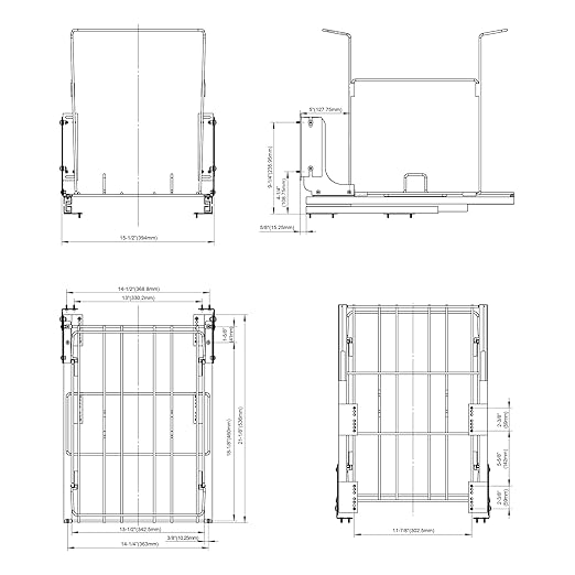 Dowell B18 Aluminum Base Wastebasket Pullout with Door Mount and Two 50Qt/13Gal Plastic Bins (4012 0218+50x2)