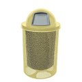 COATEDOUTDOORFURNITURE RDT-P-TXTSAND Heavy Duty Round Trash Receptacle with Dome Top, Liner Included, 32 Gallon, Textured Sandstone, Made in America
