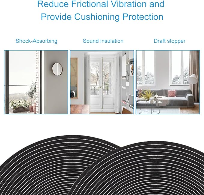Seal Foam Tape,1/4 Inch W x 1/16 Inch T Weather Stripping for Door and Window,High Density Single Sided Closed Cell Door Insulation Weather Strip,3 Rolls Total 64FT Long