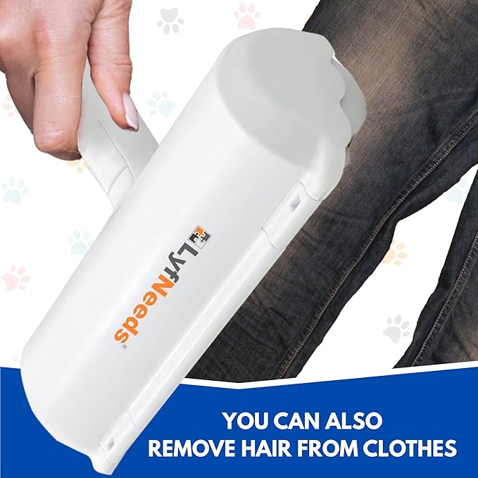 Reusable Pet Hair Remover Roller – Dog & Cat Hair Remover for Furniture, Couch, Carpet, Clothing – Pet Hair Removal Tool for Couch – Lint Roller for Furniture, Car & Bedding