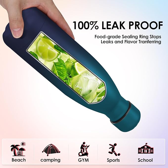 25oz Cola-Bottle Shaped Stainless Steel Leak-proof Water Bottle,Double Wall Vacuum Insulated Metal,Travel Mug For Sports Indoors & Outdoors,BPA-Free School Kid Flasks,Mix(4 Pack)