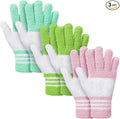 Patelai 3 Pairs Microfiber Plant Dusting Gloves Leaf Cleaning Gloves for Indoor Plants, Blinds, Furniture, House(Medium,Green Yellow, Water Blue, Pink, White)
