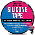 Black Heavy Duty Silicone Tape, Self-Fusing Rubber Hose and Plumbing Water Pipe Repair Seal, Coax Electrical or Waterproof Tape for Leaks, 15ft