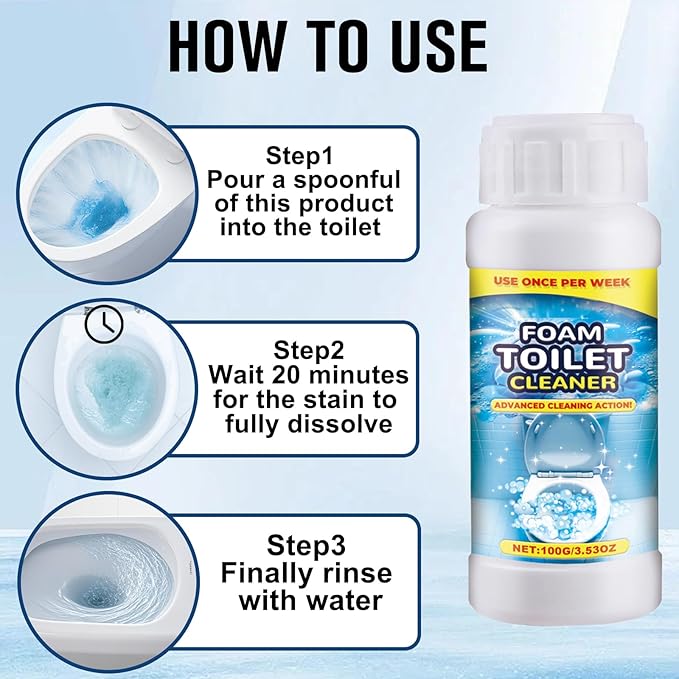 2PCS Foam Toilet Cleaner,New Powerful Foaming Toilet Bowl Cleaner,Foaming Bathroom Cleaner for Home,Instant Powerful Cleaner for Toilets Squatting Pans