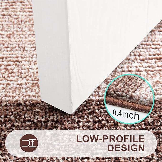 Kitinjoy Indoor Outdoor Door Mat, 59x24 Non-Slip Absorbent Dirt Trapper, Low-Profile Washable Inside Entrance Front Floor Mat, Sturdy Soft Entry Doormats for Entryway, Brown