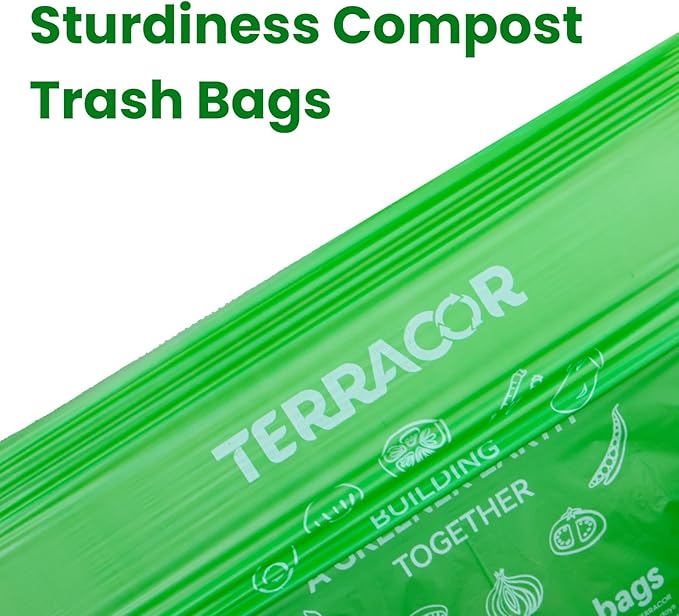 1.6 Gallon Compostable Food Scrap Bags Handle Tie for Kitchen Countertop Bin, 6 Liter Small Compost Bags, 100 Count (Pack of 2), BPI Certified and Meet The ASTM D6400 Standard