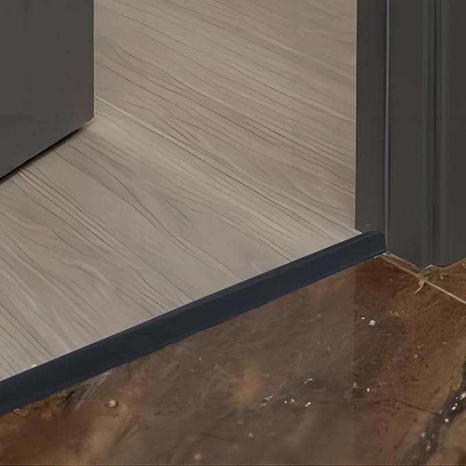 Gaahing Aluminum Floor Transition Threshold Strip, Bridge The Height Gap Between 0.2 to 0.5 inches for Doorway Ramp Tiles Laminate Planks (35.4in x 1.7in, Matte Black)