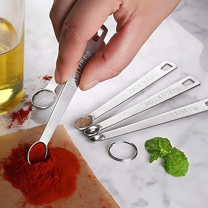 11PCS Measuring Spoons Set Stainless 1 tbsp, 1/2 tbsp, and 1-1/16tsp Steel Measuring Spoons for Cooking Baking Spice Jars and Liquid Ingredients