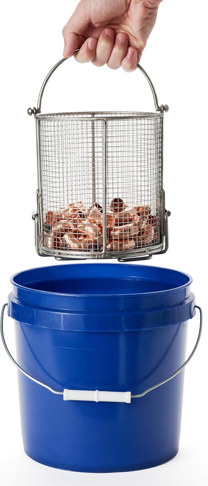 Dip N’ Drain – The Ultimate Stainless Steel Parts Cleaning Basket | Fits Any 2-Gallon Bucket, 1/4″ Mesh, Swing Handle (Bucket Not Included)