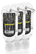 Travel Hand Sanitizer Gel with Aloe Vera & Vitamin E Made by L’AUTRE PEAU - Citrus Scented Alcohol Based Liquid Instant Hand Cleaner Pocket Sanitizer with Carabiner Clip (1oz 3 Pack)