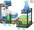 iSPECLE Under Sink Organizer - 2 Pack Under Kitchen Sink Pull Out Organizer Expandable Width Add Storage Space, Adjustable Height Easy Get Items, Under Sink Storage No Drilling Slide Smoothly