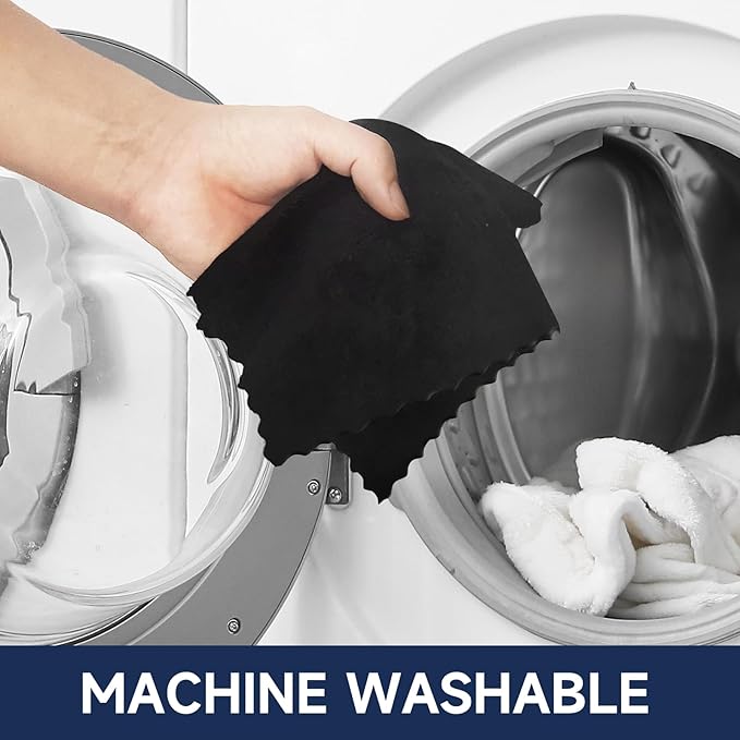MRD's Home 12" x 12" Black Microfiber Cleaning Cloth,40Pack Multi-Purpose Reusable Cleaning Cloth Wipes Rags,Lint Free,Scratch & Streak-Free Cloth Black Microfiber Towels for Car House Wash