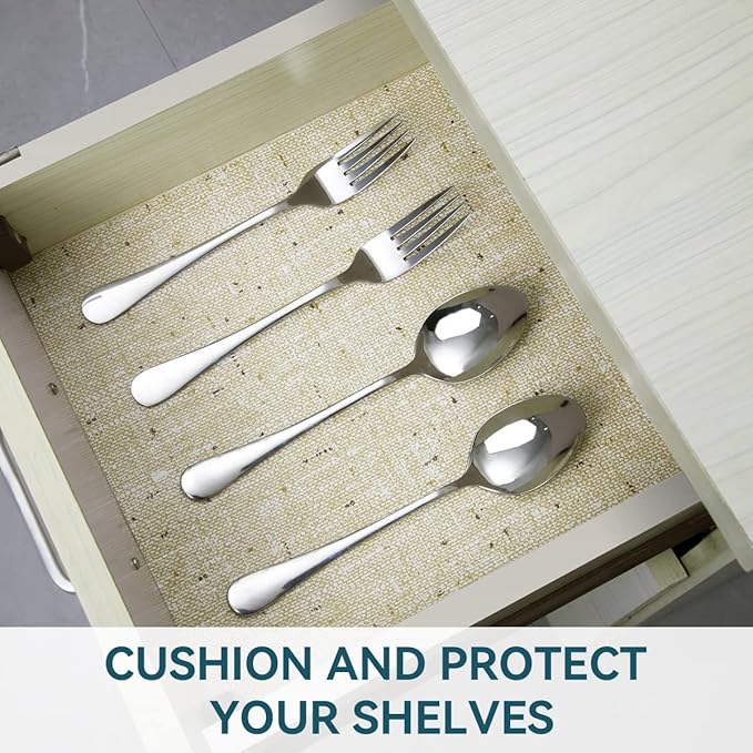 Non Adhesive Shelf Liner 20 Inch x 30 Feet Kitchen Cabinet Liner, Anti-Slip Cabinet Liner, Waterproof Drawer Liner, Kitchen Cabinet Liners for Shelves Easy to Trim