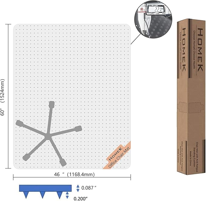Large Chair Mat for Carpet, Easy Glide Plastic Carpet Floor Protector Mat for Office Chairs for Work & Home