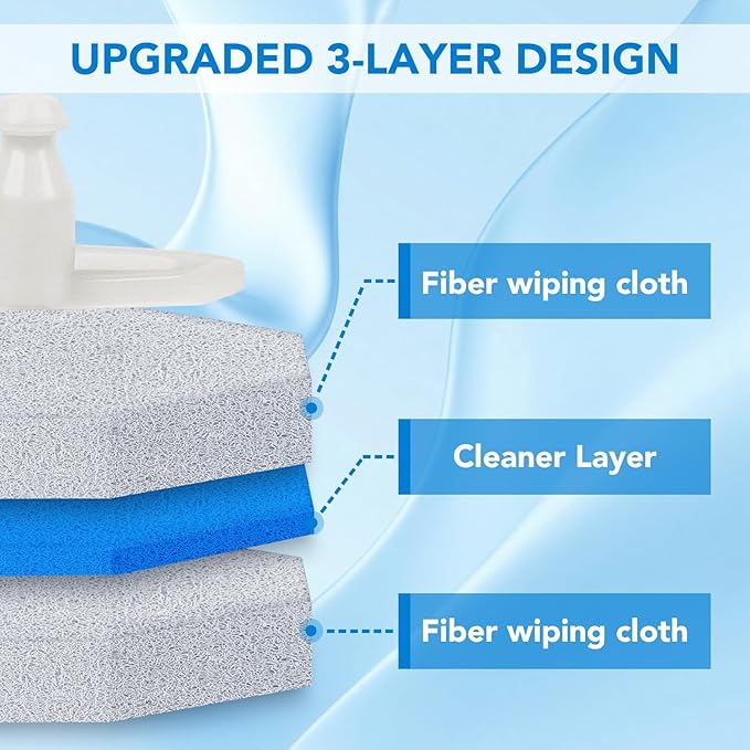 50 Pcs Disposable Toilet Bowl Wand Refills for Clorox, Upgraded Replacement Heads System Compatible with Clorox Toilet Wand Refills for Bathroom Cleaning