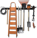 Wallmaster 15 PCS Tool Storage Rack, Garage Storage Wall Mount Organizer Garden Tool Heavy Duty Racks Broom Holder Hooks Hangers Max 420lb for Rake Shovel Lawn Garden