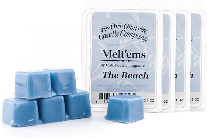 Our Own Candle Company Premium Wax Melt, The Beach Scent, 6 Cubes, 2.4 oz (4 Pack)