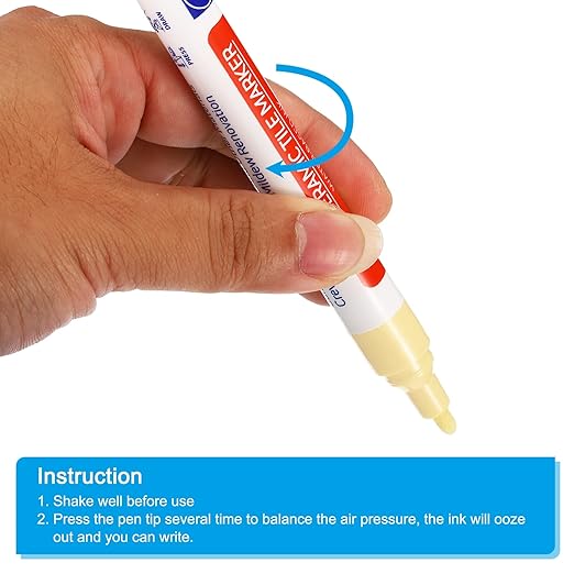 PATIKIL Grout Pen, 4 Pack Beige Tile Marker Waterproof Grout Sealer Pen Tile Repair Pens Paint Pens for Wall Floor Bathroom Kitchen Refresh