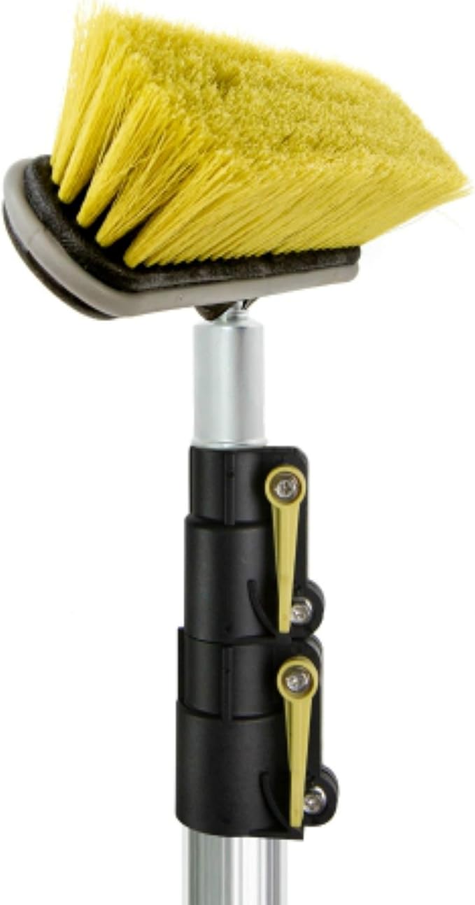 DOCA Scrub Brush Attachment for Long Handle Extension Pole - Outdoor Broom and Scrubbing Brush for House Floor, Deck, Patio, Car - Medium Brush