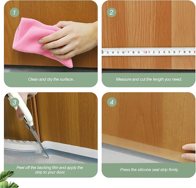 Silicone Weather Stripping Door Seal Strip, 16.4 Feet Self Adhesive Sealing Sticker Sealing Tape for Door Draft Stopper Adhesive for Doors Windows Shower Glass Gaps (Transparent, Width 35mm)