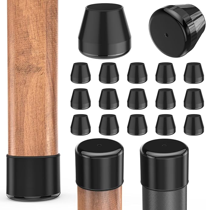Furniture Sliders,24 PCS Chair Leg Sliders for Carpet, Furniture Movers Sliders, Carpet Chairs Furniture Glides, Floor Protectors, Carpet Moving Sliders Easily Move.(Black, Round Fit:0.9-1.15")