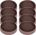 Non Slip Furniture Pads, 2.5” Round Rubber Caster Cups, 8 Pcs Furniture Coasters, Anti-Slip Gripper, Anti Slide Furnitures Feet Floor Protectors for Bed Couch Stoppers - Brown