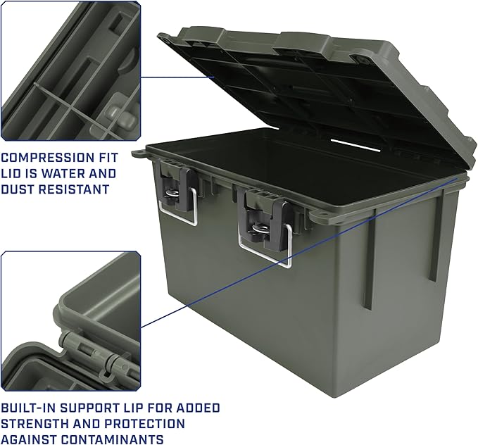 Sheffield 12774 XL Storage Bins With Lids, 2-Pack Stackable Storage Bins, Made in USA, Lockable and Water-Resistant Containers with Lids, Plastic Containers for Home, Classroom, and Dorm
