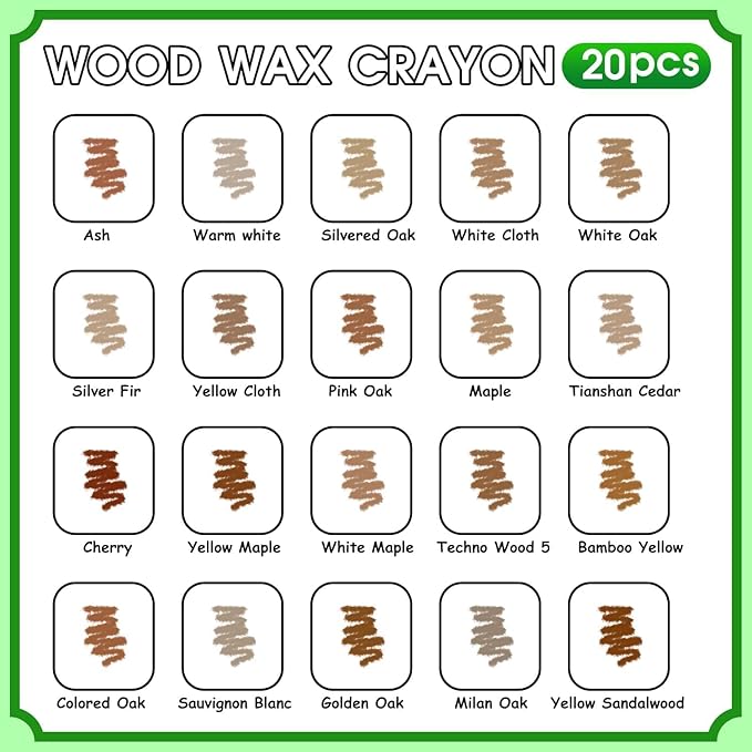 Furniture Markers Touch Up, 20 Colors Wood Filler Sticks, Wood Wax Crayons for Repairing Scratches, Scuffs, Cracks, Holes on Furniture, Floors, Cabinets, Tables, and Doors - Brown Series