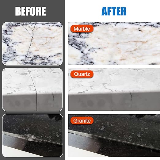 Tile Repair Kit, Ceramic Tile Chip Repair Kit, Porcelain Repair Kit for Ceramic, Tub, Acrylic, Fiberglass, Quartz, Marble and More, Tile Chip Repair Filler for Filling Dents, Cracks, Holes, Scratches