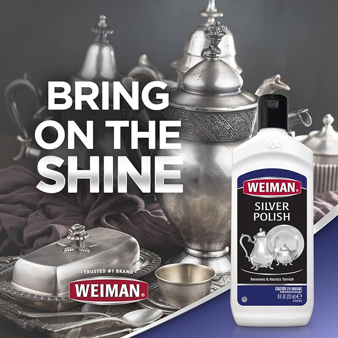 Weiman Silver Polish and Cleaner - 8 Ounce - Clean Shine and Polish Safe Protective Prevent Tarnish