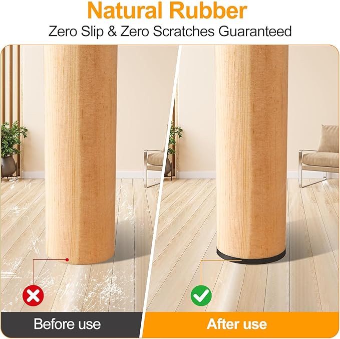 CHUNZEXI Non Slip Furniture Pads - 48 Premium Furniture Grippers Self Adhesive Rubber Furniture Feet, Anti Slide Furniture Hardwood Floor Protector for Keep Couch Stoppers (1 inch Round)