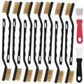 48 Pcs Mini Brass Brush Set, Brass Scratch Brush with Curved Handle, Cleaning Weld Slag and Rust