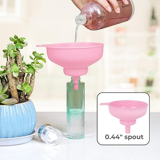 Wide Mouth Kitchen Funnel, Food Grade Plastic Cooking Canning Funnel with 4 Sizes Spouts for Filling Wide and Regular Mason Jars, Spray Dropper Oil Bottle Jug Spices Shampoo Sauce