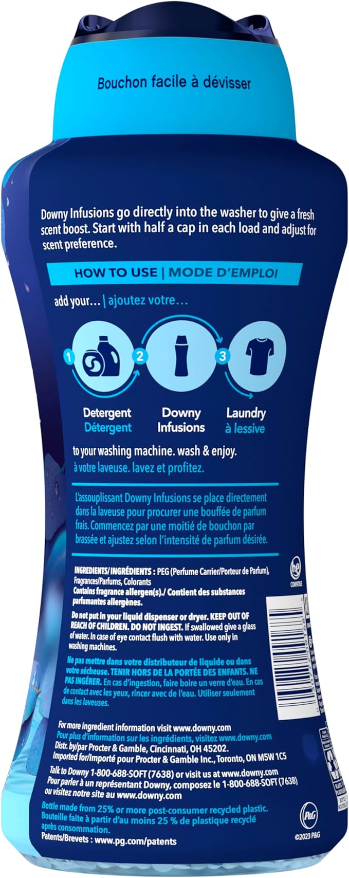 Downy Infusions In-Wash Laundry Scent Booster Beads, BALANCE, Crisp Rain and Blue Eucalyptus, 24 oz