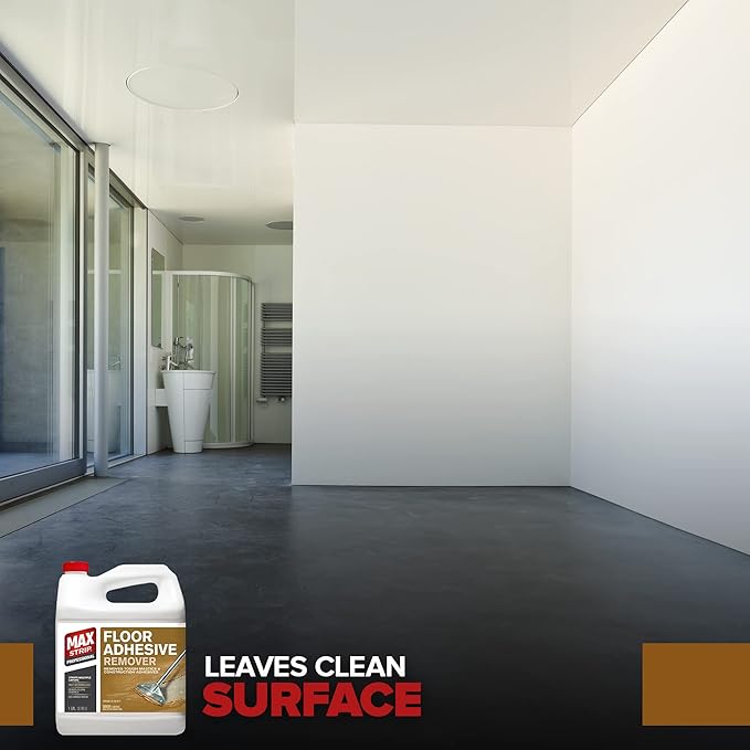 Max Strip Floor Adhesive Remover - 1 Gallon - Professional Fast Working Gel Strips Multiple Layers - Removes Tough Mastics and Construction Adhesives - No Harsh Odor Leaves Surface Clean