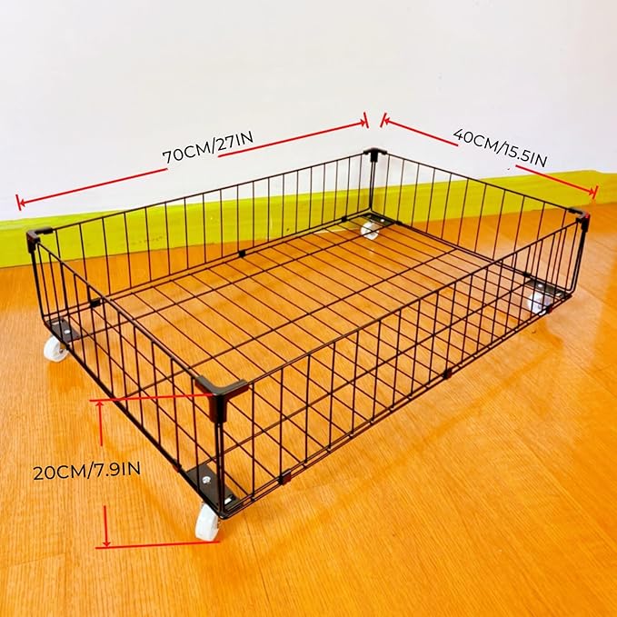 4 Pack Larger Under Bed Storage With Wheels,Rolling Under Bed Drawer,Under Bed Shoes Storage,Open Design, Large capacity,Suitable For Various Storage