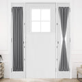 DWCN French Door Curtains – Rod Pocket Thermal Blackout Curtain for Doors with Glass Window, Kitchen and Patio Doors for Privacy, 12 X 72 Inches Long, 1 Curtain Panel with Tieback, Grey