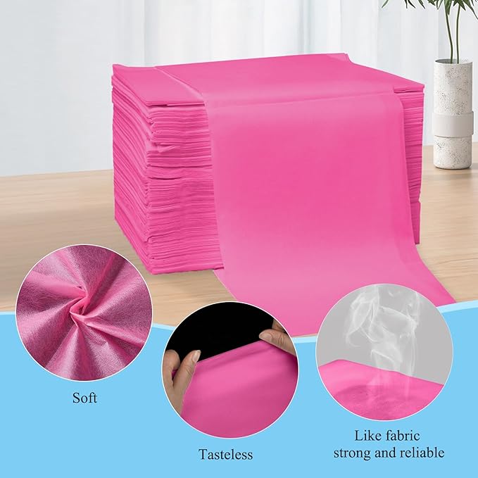 200Pcs Disposable Massage Table Sheets 31.5" x 71" Non-Woven Fabric Bed Covers for Ultimate Hygiene and Comfort in Massage, Tattoo, and Spa Treatments, Breathable and Durable Sheets(Pink)