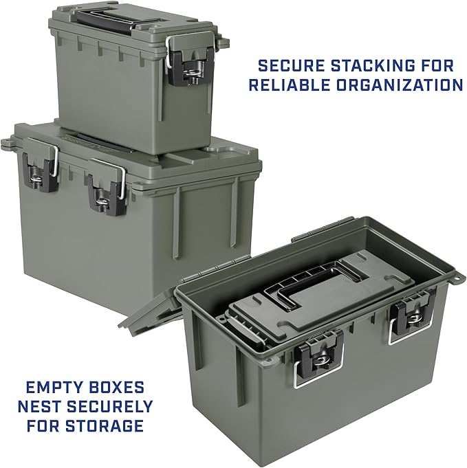 Sheffield 12713 Storage Bins With Lids, 2-Pack Stackable Storage Bins, Made in USA, Lockable and Water-Resistant Containers with Lids, Plastic Containers for Home, Classroom, and Dorm