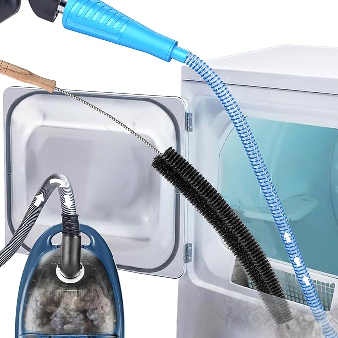 Sealegend Dryer Vent Cleaner Kit Dryer Lint Vac Attachment with Brush, Lint Remover, Dryer Vent Vacuum Hose Cleaning Tools, Blue