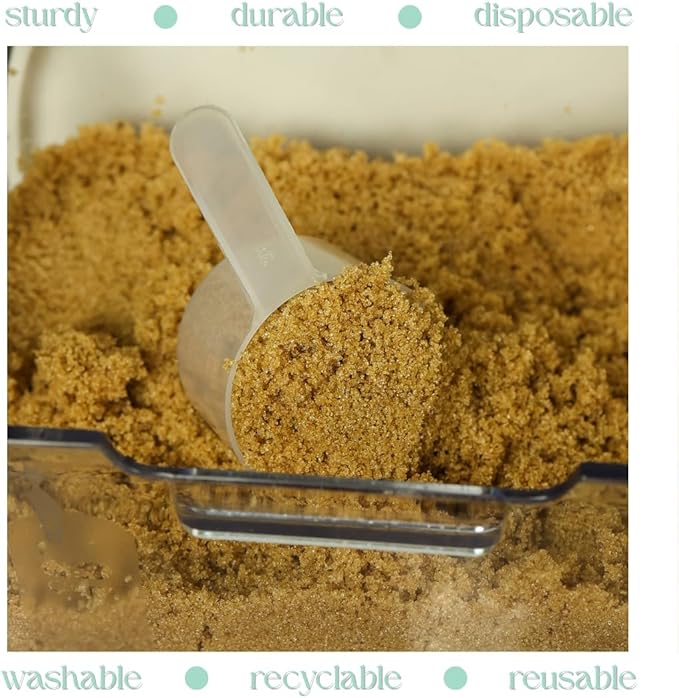 4 Pack – 1 Tablespoon Plastic Measuring Scoop – 14.8 cc / 14.8 ml / ½ oz. – Long Handled Scoop for Protein, Powders, Coffee, Milk Powder, Laundry Soap