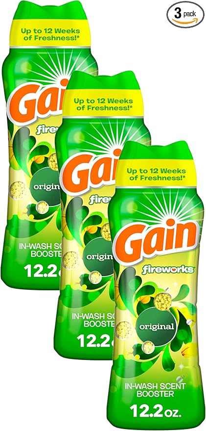 Gain Fireworks In-Wash Scent Booster Beads, Original, 12.2 oz (Pack of 3)