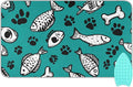 Ironing Mat Portable Ironing Pad Ironing Blanket for Table Top Heat Resistance Double-Side Using Travel Large 47.2 x 27.6 Inch Foldable Lightweight Dark Green Paw Prints and Fish