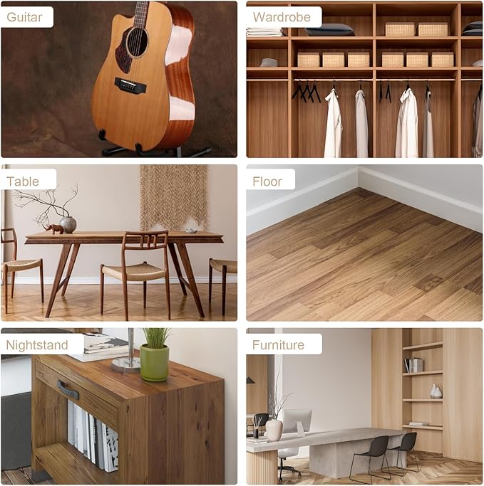 SEISSO Wood Putty, Mahogany Wood Filler Paintable, Wood Putty Outdoor Waterproof, Wood Repair Putty Stainable, Wood Furniture Repair kit - Restore Wooden Table, Cabinet, Floors, Door